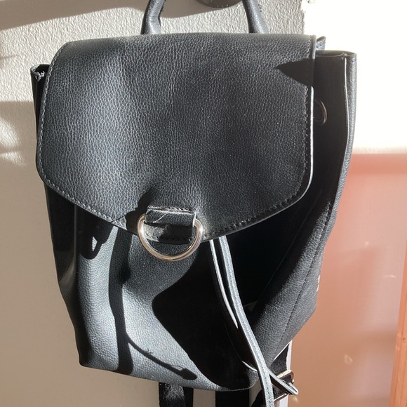 Brand new uo black leather mini backpack - Picture 2 of 4